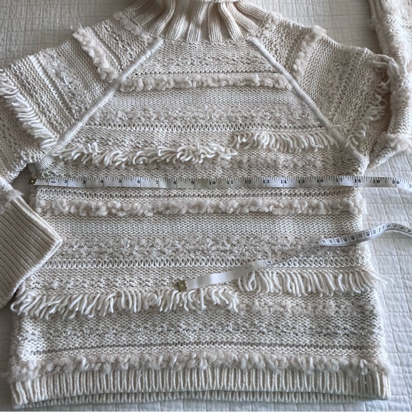 EUC Club Monaco wool mix multi texture turtleneck bulky sweater - Picture 6 of 10